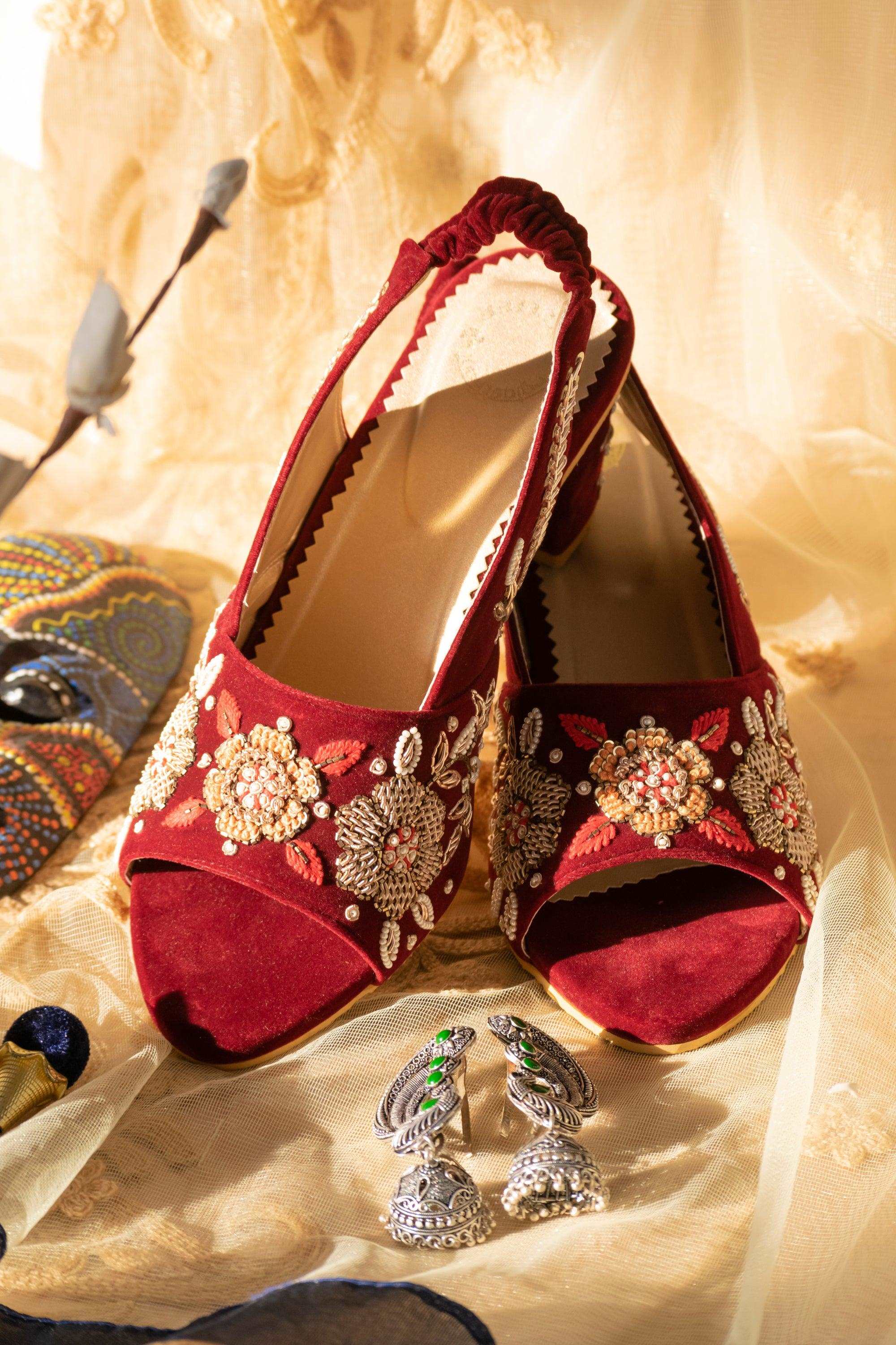 Buy Indian Heels, Wedding Wear Heels / Bridal Footwears / Bridal Shoe /  Handmade Shoes / Vintage Shoes / Wedding Shoes / Ethnic Shoes Online in  India - Etsy